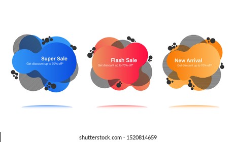 Vector Graphic Geometric flat banners. Modern abstract shapes for sale promotion. Background for graphics sale banner.