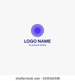 Vector graphic geometric lotus flower symbol with sample text for your company

