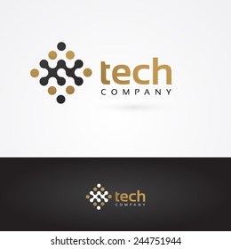 Vector Graphic Geometric Tech Symbol Gold Stock Vector (royalty Free 