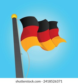 Vector vector graphic of germany flag fluttering