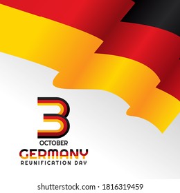 Gráfica vectorial del día de la reunificación de Alemania para la celebración del Día de la Reunificación de Alemania. diseño plano. diseño de volante.ilustración plana.	