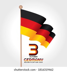 Gráfica vectorial del día de la reunificación de Alemania para la celebración del Día de la Reunificación de Alemania. diseño plano. diseño de volante.ilustración plana.	