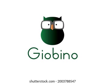 Vector graphic of Giobino Logo, In the form of an owl with glasses. Good for use for educational company logos or online shops.