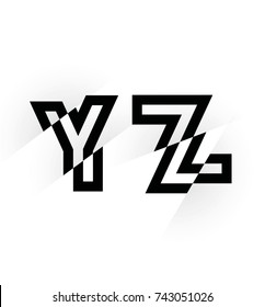 Vector graphic Glitch font / 4 letters / Black