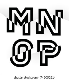 Vector graphic Glitch font / 4 characters / Black