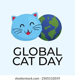 vector graphic of Global Cat Day ideal for Global Cat Day celebration