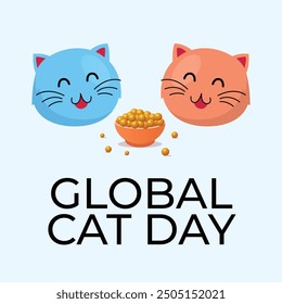 vector graphic of Global Cat Day ideal for Global Cat Day celebration