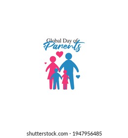 vector graphic of global day of parents good for global day of parents celebration. flat design. flyer design.flat illustration.