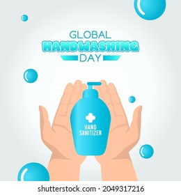 Vektorgrafik des globalen Handwaschtages gut für die Feier des globalen Handwaschtages. flaches Design. flyer design.flache Illustration.
