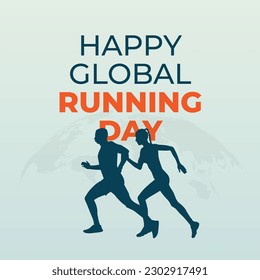 vector graphic of Global Running Day good for Global Running Day celebration. flat design. flyer design.flat illustration.