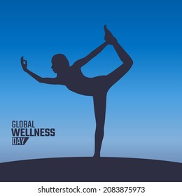 Vector Graphic Of Global Wellness Day Good For Global Wellness Day Celebration. Flat Design. Flyer Design.flat Illustration.