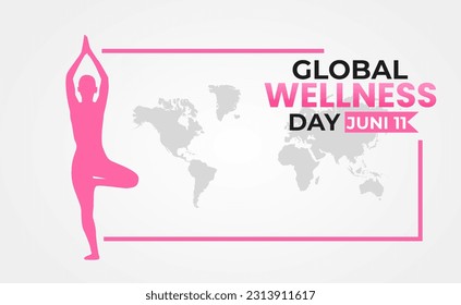 vector graphic of global wellness day good for global wellness day celebration. flat design. flyer design.flat illustration. juni 11