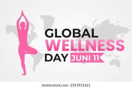 vector graphic of global wellness day good for global wellness day celebration. flat design. flyer design.flat illustration. juni 11