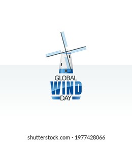 vector graphic of global wind day good for global wind day celebration. flat design. flyer design.flat illustration.