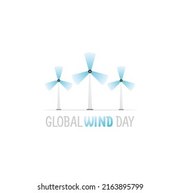 vector graphic of global wind day good for global wind day celebration. flat design. flyer design.flat illustration.