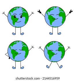 Vector Graphic of Globe Character Illustration 