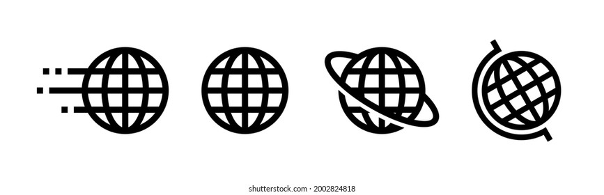 Gráfica vectorial de la colección de iconos del globo terráqueo | Icono de la Tierra | Icono del mundo