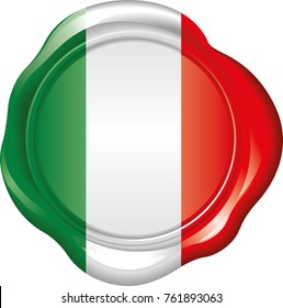 Vector graphic glossy Wax Seal in Italian colors