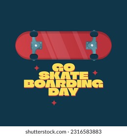 vector graphic of Go Skateboarding Day good for Go Skateboarding Day celebration. flat design. flyer design.flat illustration.