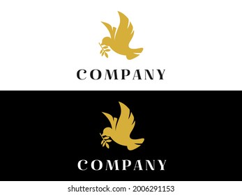 vector graphic of gold dove. perfect of logos for internet logo, business, bird logo, social media etc
