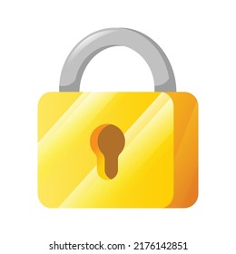 Vector graphic of Golden Padlock. Good for sticker, icon, clip art, ppt, game, education, etc.