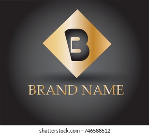 Vector graphic golden square  B symbol