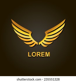 Vector graphic golden wings  element