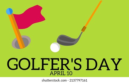 Imagen vectorial del día del golfista para la celebración del día del golfista mundial. diseño plano. diseño de volante. ilustración plana. 10 de abril