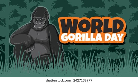 Vector graphic of a gorilla for World Gorilla Day