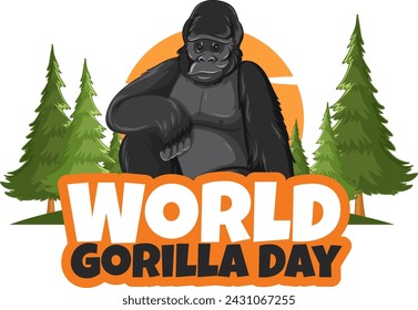Vector graphic of a gorilla for World Gorilla Day