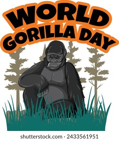 Vector graphic of a gorilla for World Gorilla Day