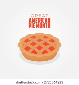 Vector graphic of Great American Pie Month for Great American Pie Month celebration.