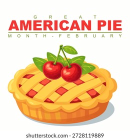 Vector gráfico del Gran Mes del Pastel Americano ideal para la celebración del Gran Mes del Pastel Americano