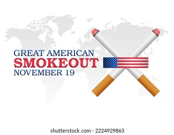 vector graphic of great american smokeout good for great american smokeout celebration. flat design. flyer design.flat illustration.