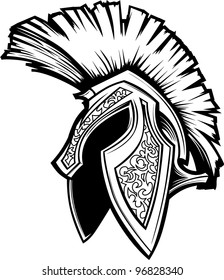 Vector Graphic Of A Greek Spartan Or Trojan Helmet