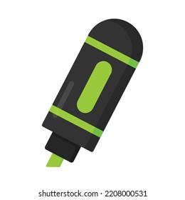 Vector graphic of green highlighter. School equipment illustration with flat design style. Suitable for poster or content design assets