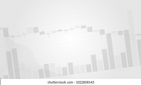Vector graphic grey background of economy stock graph bars and lines for presentation in concept of business investment and finance.