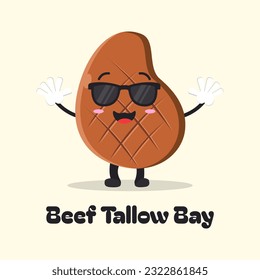 Gráfico vectorial del filete de buey asado en placa cartografía ilustración vectorial, adecuado para el día del sebo de carne