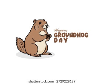 Vector gráfico del Día de la Marmota para la celebración del Día de la Marmota.