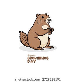 Gráfico vetorial do Dia da Marmota para a celebração do Dia da Marmota.