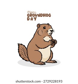 Vector gráfico del Día de la Marmota para la celebración del Día de la Marmota.