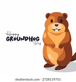 Vector gráfico del Día de la Marmota ideal para la celebración del Día de la Marmota