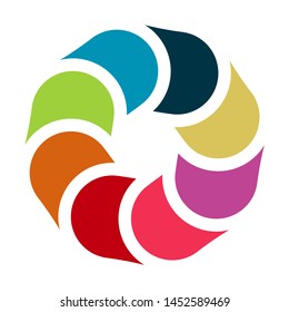 Vector graphic group connection logo.Eight in the circle.team work