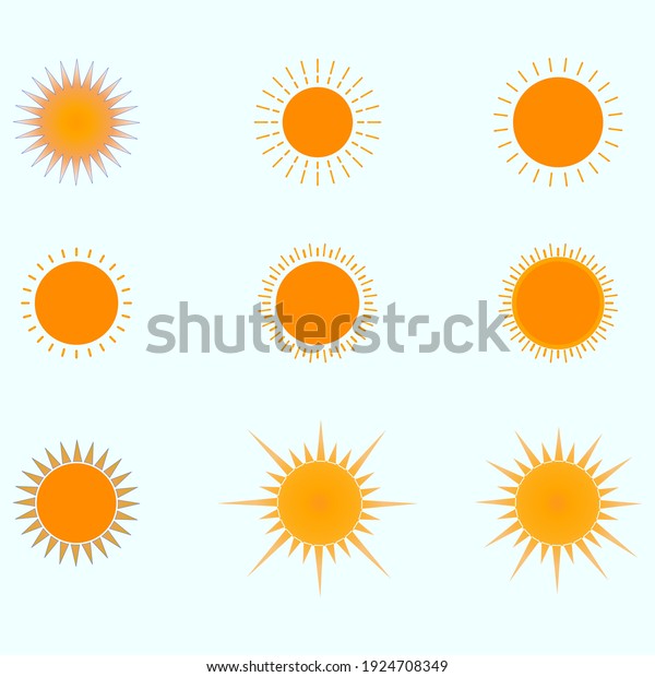 vector graphic: A\
group of shapes for the\
sun