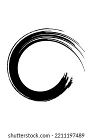Vector graphic of grunge circle brush illustration. Grunge Black paint brush. Ink grunge circle background. Circular brush stroke. Good element design for your poster, banner, advertisement, etc. 
