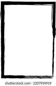 Vector graphic of grunge frame background. Grunge frame illustration. Black and white grunge rectangle background. vector eps10.
