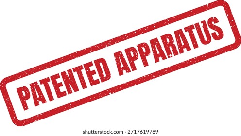 Un gráfico de Vector de un sello de goma efecto grunge, impreso con 'PATENTED APPARATUS', adecuado para diseños industriales o ilustraciones tecnológicas.
