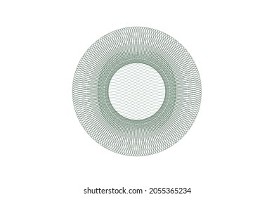 Vector graphic of Guilloche pattern on white background. Rosette (line elements) for money design. Simple mandala design. Good for certificate, wedding invitations, banknote, money design, currency.
