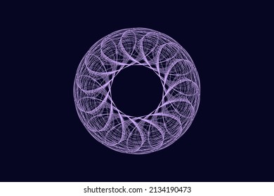 Vector graphic of Guilloche pattern on dark blue background. Vector certificate texture. Good for certificate, wedding invitations, banknote, money design, currency.
