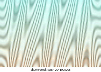 Vector graphic of guilloche texture with waves in soft rainbow color. Creative graphic design for certificate, banknote, money design, currency, gift voucher etc. Watermark banknote pattern.
